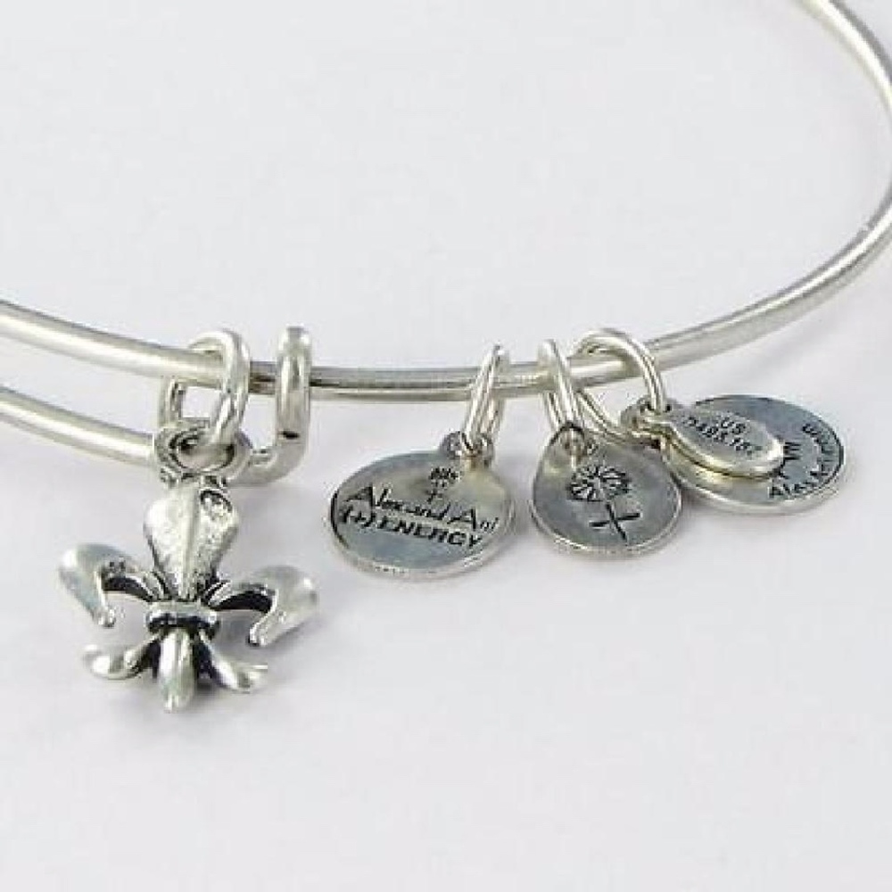 Alex and Ani Fleur de Lis Charm Bangle